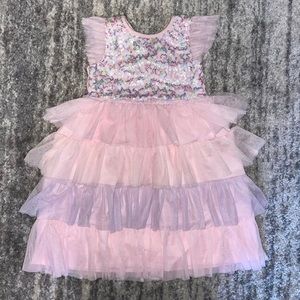 Pink and Purple Tiered Dress